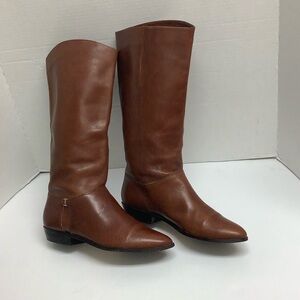 Etienne Aigner SHELBY Nut Brown Riding Style Brazilian Leather boots size 9N.